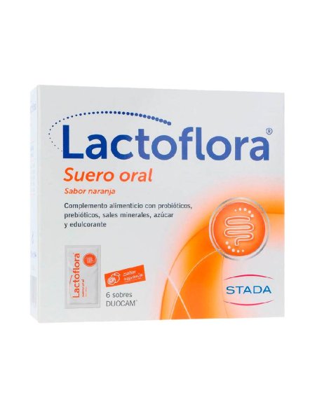 LACTOFLORA SUERO ORAL 6 SOBRES DUOCAM 6,58 G SABOR NARANJA